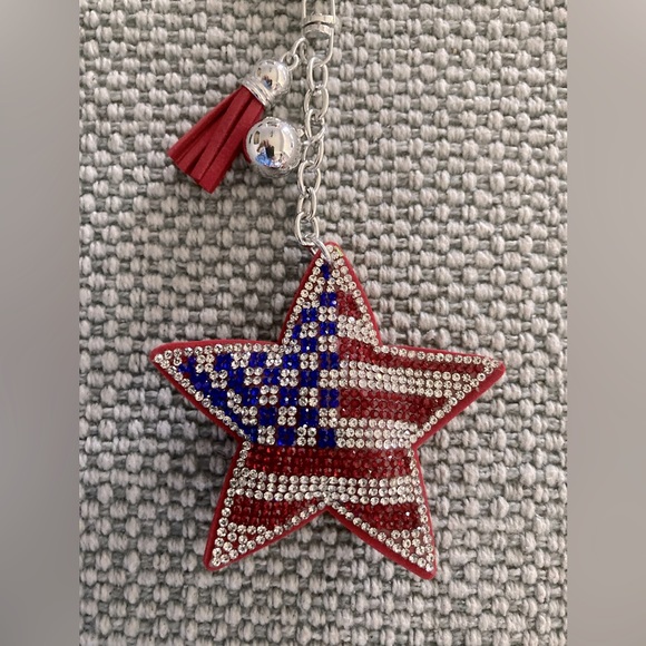 USA 🇺🇸STAR⭐️FLAG🇺🇸KEYCHAIN/PURSE CHARM - Picture 6 of 6